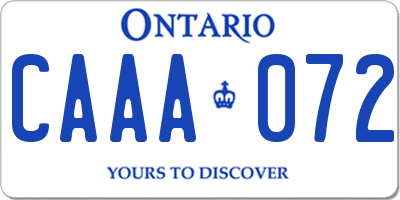 ON license plate CAAA072