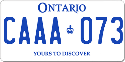 ON license plate CAAA073