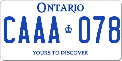ON license plate CAAA078