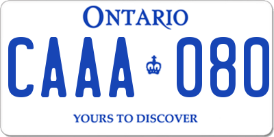 ON license plate CAAA080