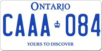 ON license plate CAAA084