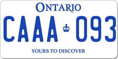 ON license plate CAAA093