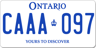 ON license plate CAAA097