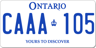 ON license plate CAAA105