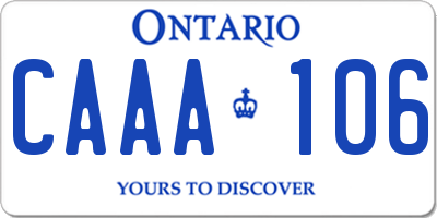 ON license plate CAAA106