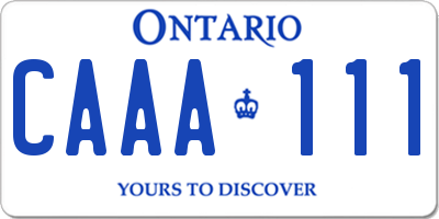 ON license plate CAAA111