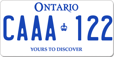 ON license plate CAAA122