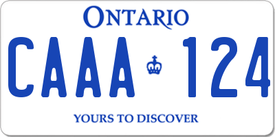 ON license plate CAAA124