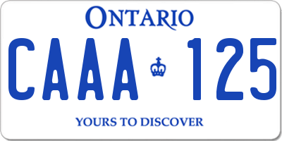 ON license plate CAAA125