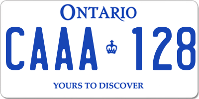 ON license plate CAAA128