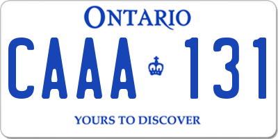 ON license plate CAAA131