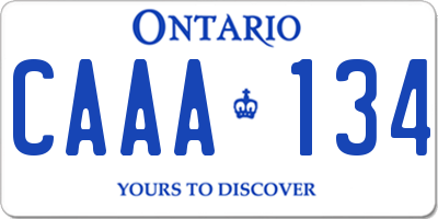 ON license plate CAAA134