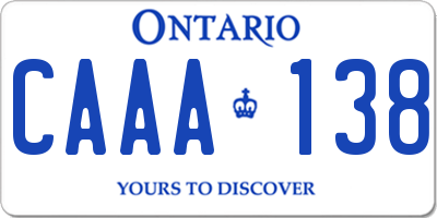 ON license plate CAAA138