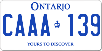 ON license plate CAAA139