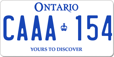 ON license plate CAAA154
