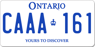 ON license plate CAAA161