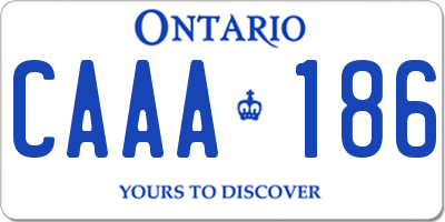 ON license plate CAAA186