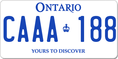 ON license plate CAAA188