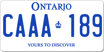 ON license plate CAAA189