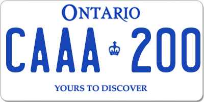 ON license plate CAAA200