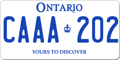 ON license plate CAAA202