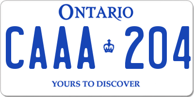 ON license plate CAAA204