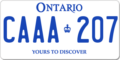 ON license plate CAAA207