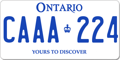 ON license plate CAAA224