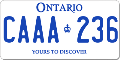 ON license plate CAAA236