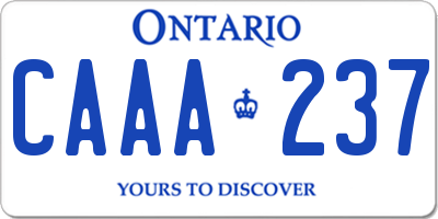 ON license plate CAAA237
