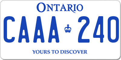 ON license plate CAAA240