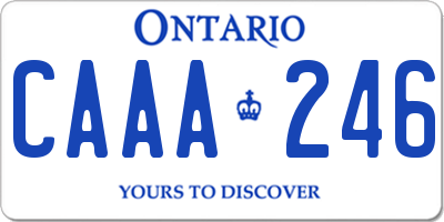 ON license plate CAAA246
