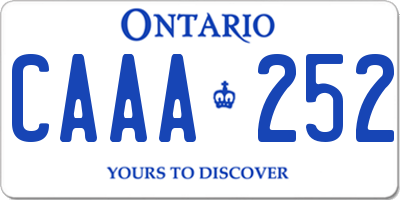 ON license plate CAAA252