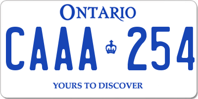 ON license plate CAAA254