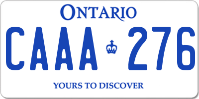 ON license plate CAAA276