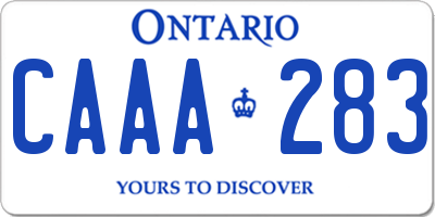 ON license plate CAAA283