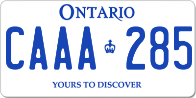 ON license plate CAAA285