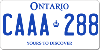 ON license plate CAAA288