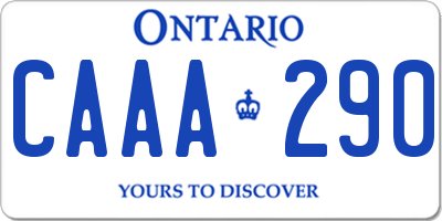 ON license plate CAAA290