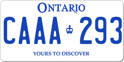 ON license plate CAAA293