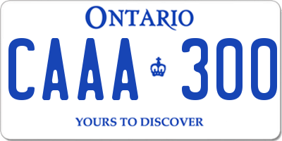 ON license plate CAAA300