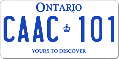 ON license plate CAAC101