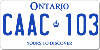 ON license plate CAAC103