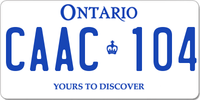 ON license plate CAAC104