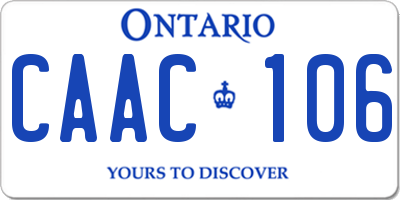 ON license plate CAAC106