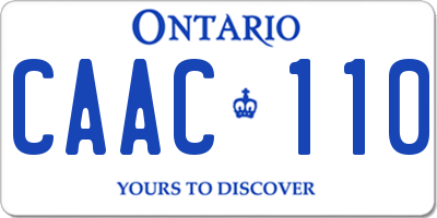 ON license plate CAAC110