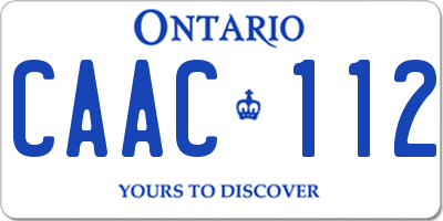 ON license plate CAAC112