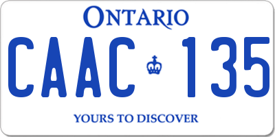 ON license plate CAAC135