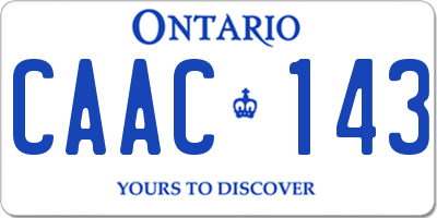 ON license plate CAAC143