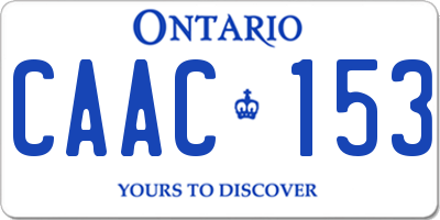 ON license plate CAAC153